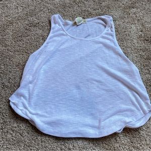 Urban Outfitters Staring at Stars White Racerback Dolphin Hem Crop Tank Large